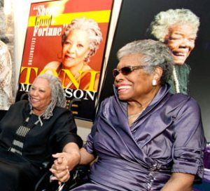 Maya Angelou and Toni Morrison at the My Sheer Good Fortune event at Virginia Tech. (Photo used with their kind permission.)