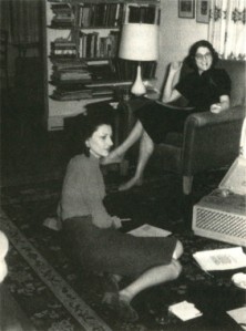 Anne Sexton (left) and Maxine Kumin (right)  at a creative writing workshop With kind permission from Nancy K. Miller. 