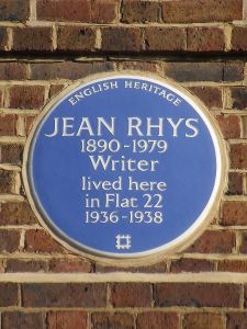 Plaque outside Jean Rhys's former home in London's Chelsea (Creative Commons licence)